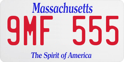 MA license plate 9MF555