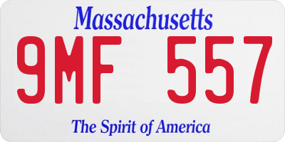MA license plate 9MF557