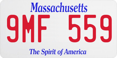 MA license plate 9MF559