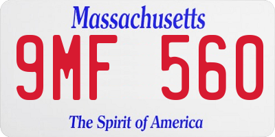MA license plate 9MF560