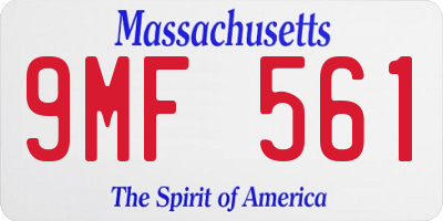 MA license plate 9MF561