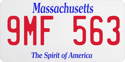 MA license plate 9MF563