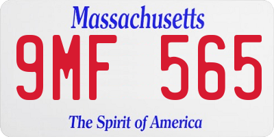 MA license plate 9MF565