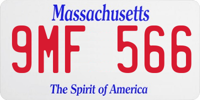 MA license plate 9MF566