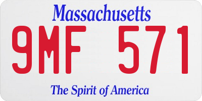 MA license plate 9MF571