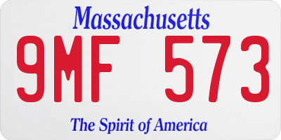 MA license plate 9MF573