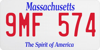 MA license plate 9MF574