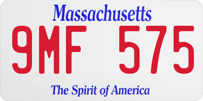 MA license plate 9MF575