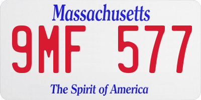 MA license plate 9MF577