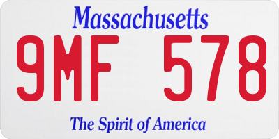 MA license plate 9MF578