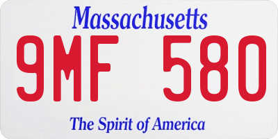MA license plate 9MF580