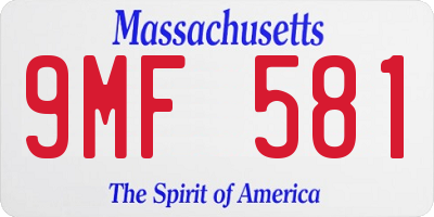 MA license plate 9MF581