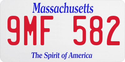 MA license plate 9MF582
