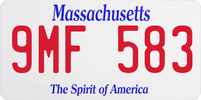 MA license plate 9MF583