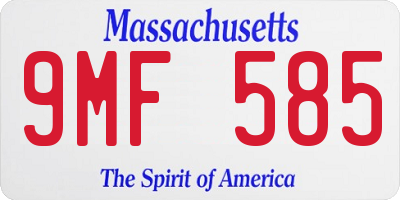 MA license plate 9MF585