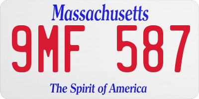 MA license plate 9MF587