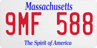 MA license plate 9MF588