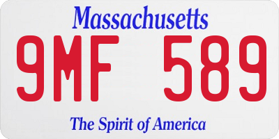 MA license plate 9MF589