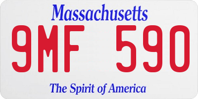 MA license plate 9MF590