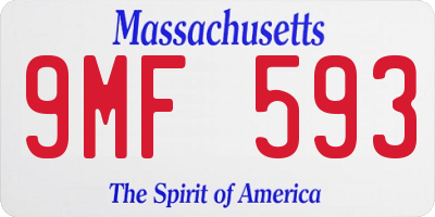 MA license plate 9MF593