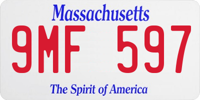 MA license plate 9MF597