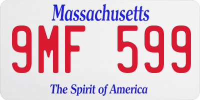MA license plate 9MF599