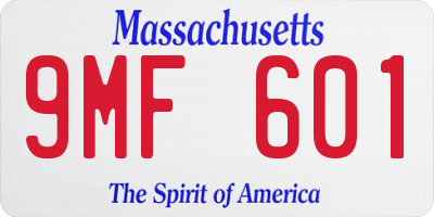 MA license plate 9MF601