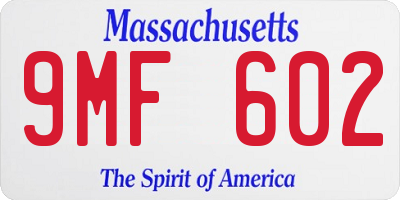 MA license plate 9MF602