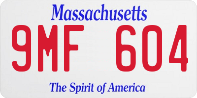 MA license plate 9MF604