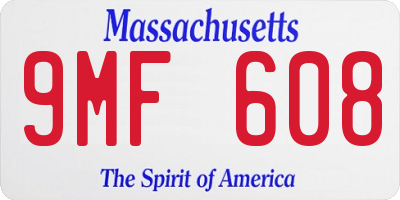 MA license plate 9MF608