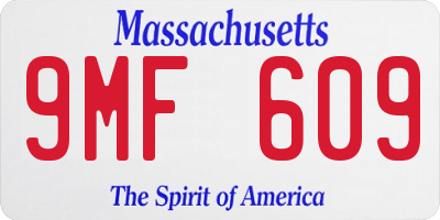 MA license plate 9MF609