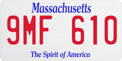 MA license plate 9MF610