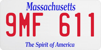 MA license plate 9MF611