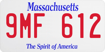 MA license plate 9MF612