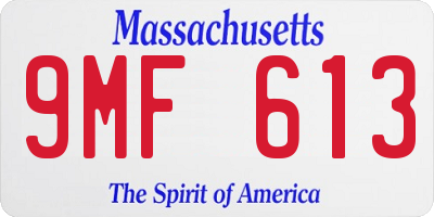 MA license plate 9MF613