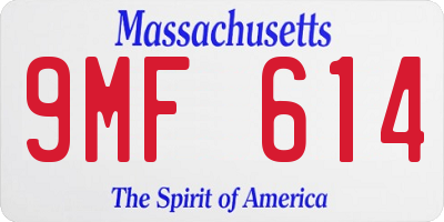 MA license plate 9MF614