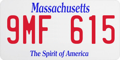 MA license plate 9MF615