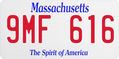 MA license plate 9MF616
