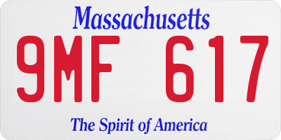 MA license plate 9MF617