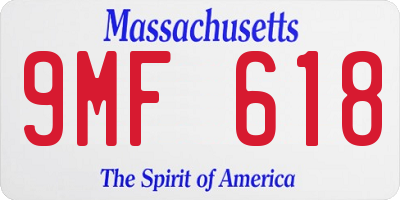 MA license plate 9MF618
