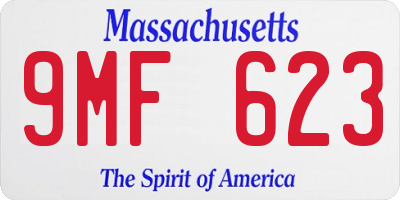 MA license plate 9MF623
