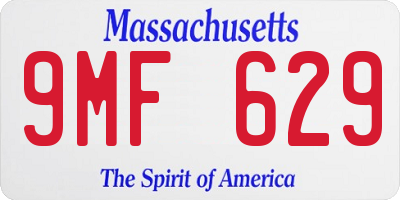 MA license plate 9MF629