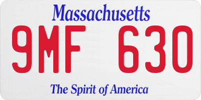 MA license plate 9MF630