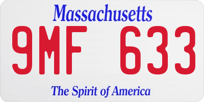 MA license plate 9MF633