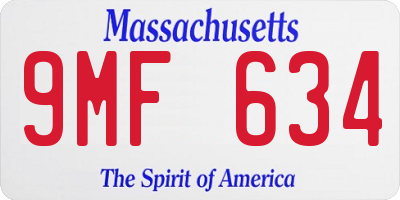 MA license plate 9MF634