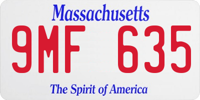 MA license plate 9MF635