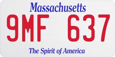MA license plate 9MF637