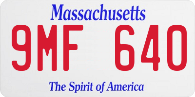 MA license plate 9MF640