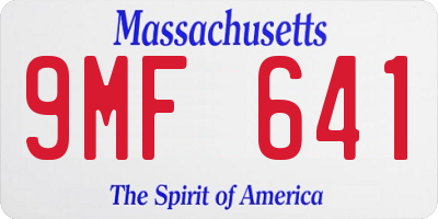 MA license plate 9MF641