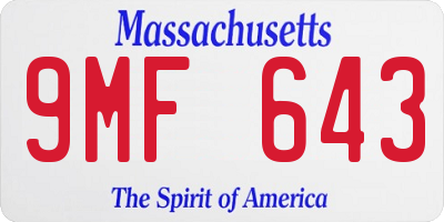 MA license plate 9MF643